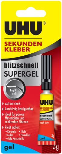 UHU Colle instantanée blitzschnelle SUPERGEL, 3 g