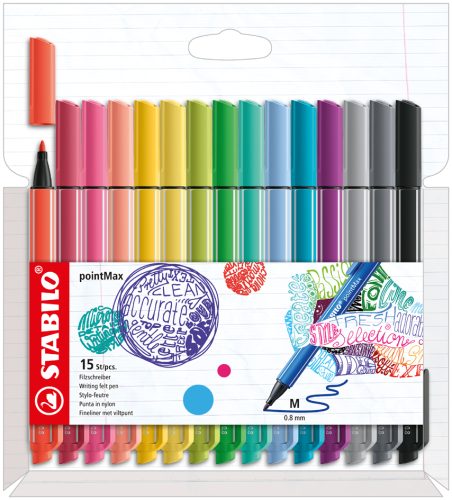 STABILO Stylo-feutre pointMax, étui carton de 15