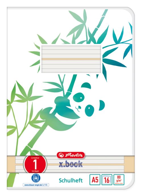 Herlitz Cahier piqûre GREENline, A5, réglure 1 / ligné