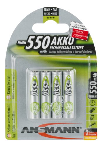 ANSMANN Pile rechargeable maxE NiMH, Micro AAA, blister de 4
