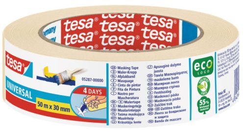 tesa ecoLogo Ruban de masquage crêpé Universal, 30 mm x 50 m