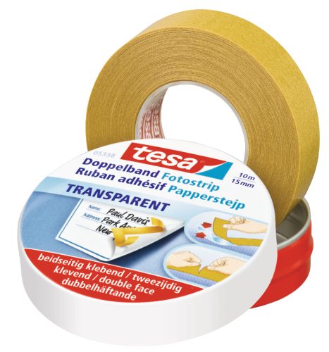 tesa Ruban adhésif de bricolage double face, 15 mm x 10 m