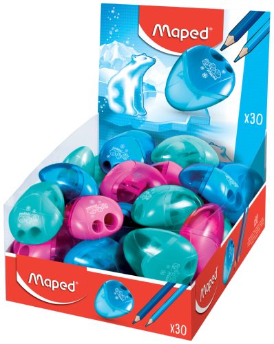Maped Taille-crayon double i-gloo, assorti, présentoir de 30