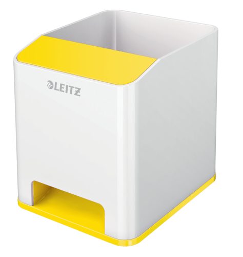LEITZ Pot à crayons Sound WOW Duo Colour, jaune