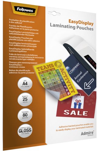 Fellowes Pochette de plastification, autocollant, A4