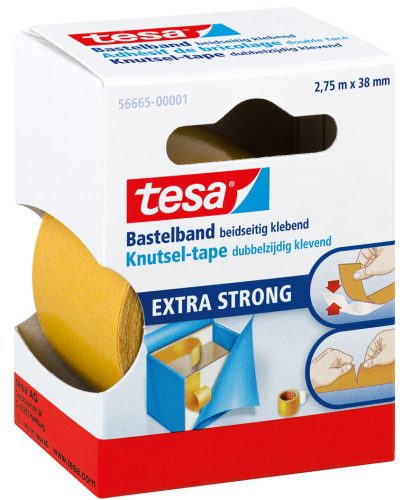 tesa Ruban adhésif de bricolage double face, 38 mm x 2,75 m