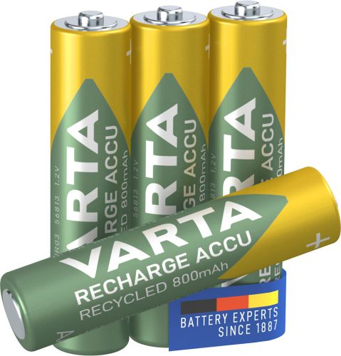 VARTA Pile NiMH 'RECHARGE ACCU Recycled', Micro AAA, 800 mAh