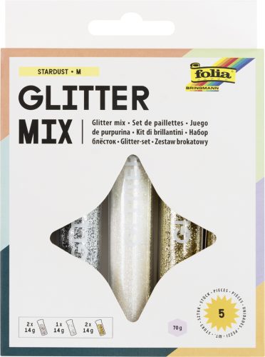 folia Set de paillettes avec colle déco incluse, couleurs