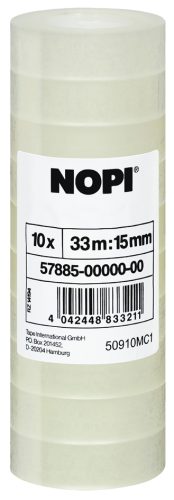 NOPI Ruban adhésif, pack filmé, 12 mm x 10 m, transparent