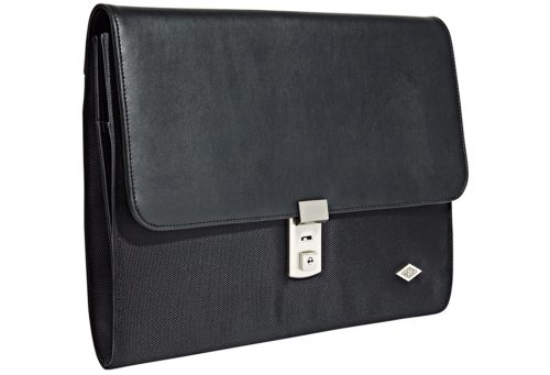 WEDO Porte-documents Elegance, cuir synthétique/nylon, noir
