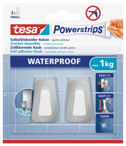tesa Powerstrips Crochet WATERPROOF Small, métal/plastique