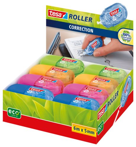 tesa ecoLogo Mini roller de correction jetable, 5 mm x 6 m