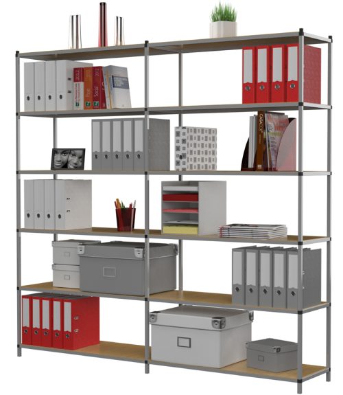 PAPERFLOW Etagère de bureau Tubeco, 6 étagères, gris