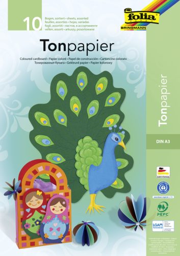 folia Bloc de papier de couleur, A3, 130 g/m2, 10 feuilles