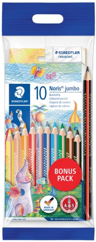 STAEDTLER Crayon de couleur Noris jumbo, pack bonus
