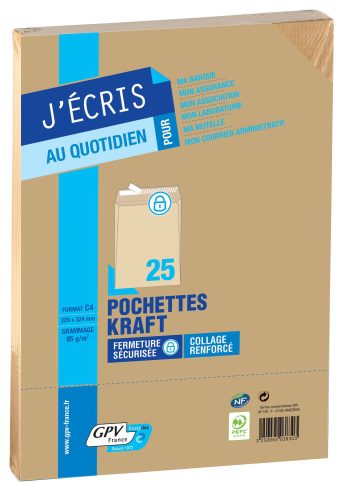 GPV Pochettes d'expédition, 24, 260 x 330 mm, kraft brun