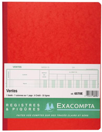 EXACOMPTA Piqûre comptable 'Ventes', 320 x 250 mm, 80 pages