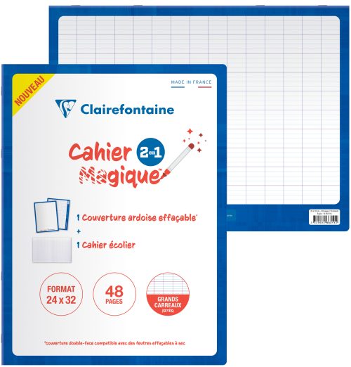 Clairefontaine Cahier Magique couverture ardoise effaçable