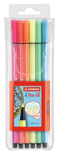 STABILO Feutre Pen 68, étui en plastique de 6