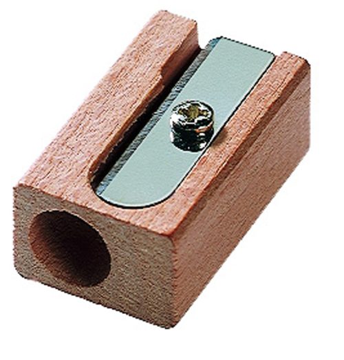 M+R Taille-crayon, en bois, forme de bloc