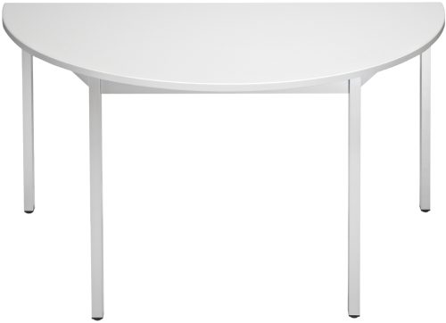 SODEMATUB Table de réunion 120DRGA,demi-rond, gris clair/alu
