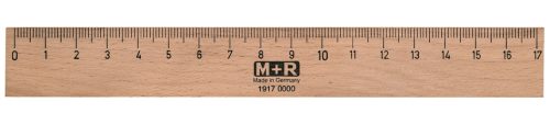 M+R Règle en bois, 300 mm, hêtre, avec insert métallique