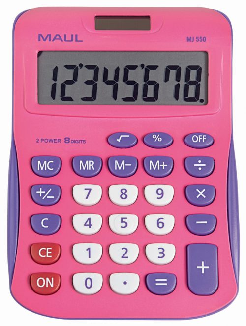 MAUL Calculatrice de bureau MJ 550, 8 chiffres, rose