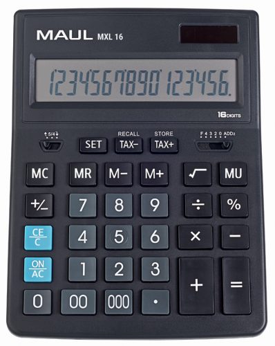 MAUL Calculatrice de bureau MXL 16, 16 chiffres, noir