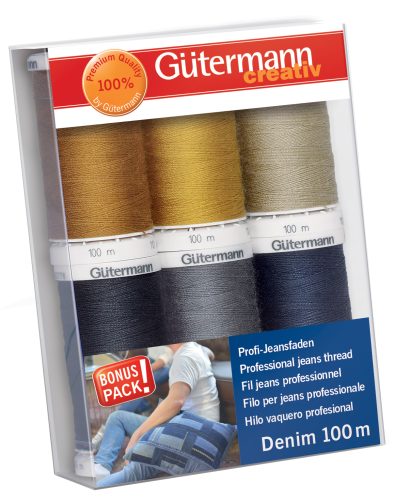 Gütermann Set de fils à coudre 'Denim', 6 bobines