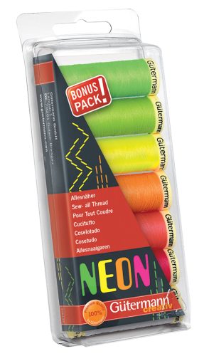 Gütermann Set de fils à coudre 'Neon', 7 bobines