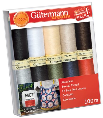 Gütermann Set de fils à coudre Couleurs basiques, 10 bobines