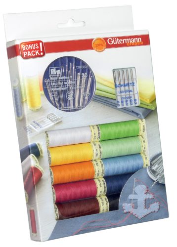 Gütermann Set de fils à coudre, 10 bobines, avec aiguilles