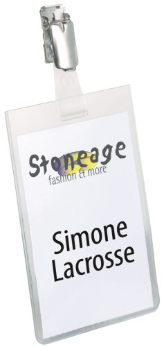 DURABLE Badge nominatif, fermé en haut, 90 x 60 mm