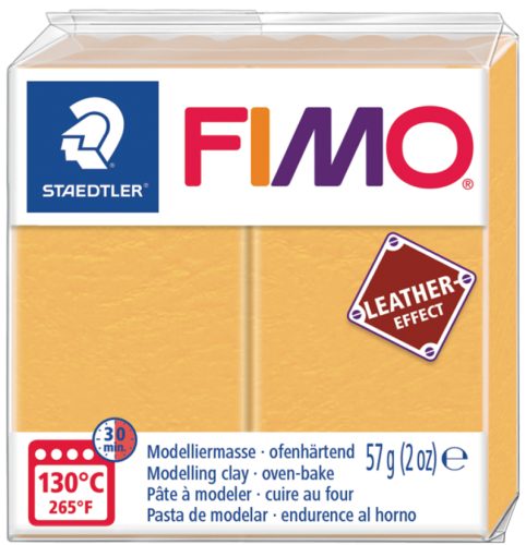 FIMO EFFECT LEATHER Pâte à modeler, 57 g, jaune safran