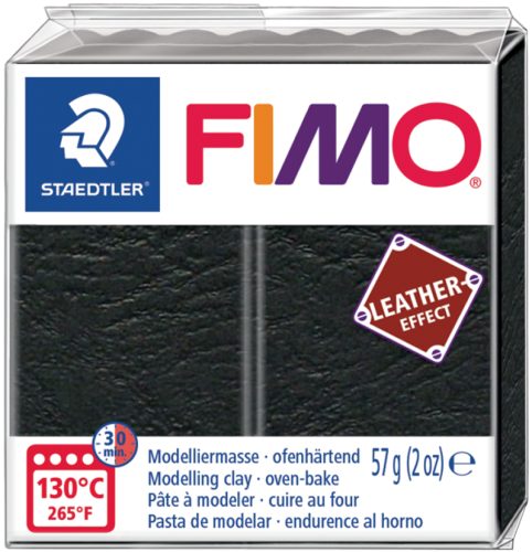 FIMO EFFECT LEATHER Pâte à modeler, 57 g, noir