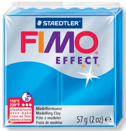 FIMO Pâte à modeler EFFECT, à cuire, 57 g, bleu transparent