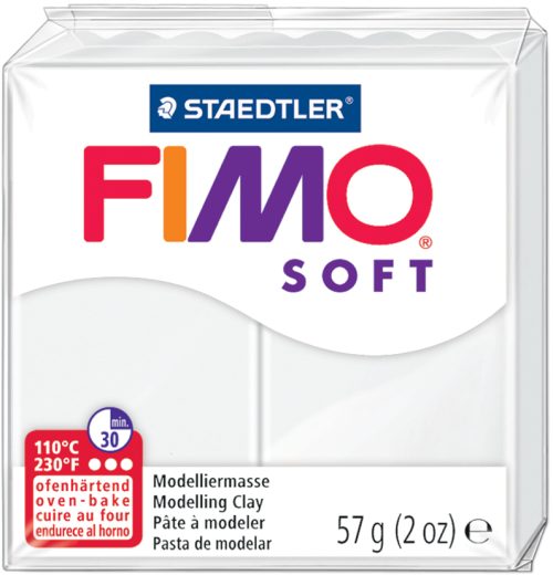 FIMO Pâte à modeler SOFT, à cuire, 57 g, blanc