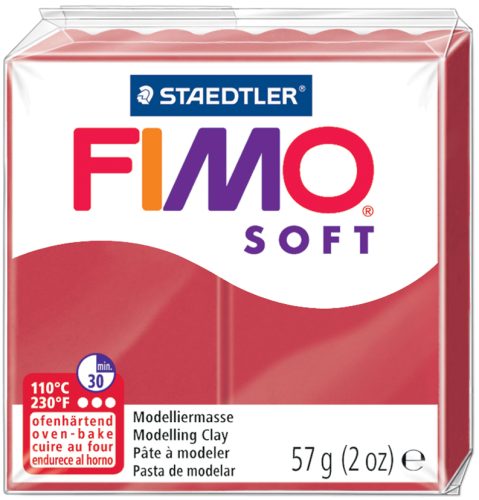 FIMO Pâte à modeler SOFT, à cuire, 57 g, rouge cerise