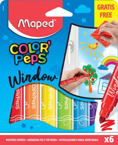 Maped Feutre Window COLOR'PEPS, assorti, étui de 6 en carton