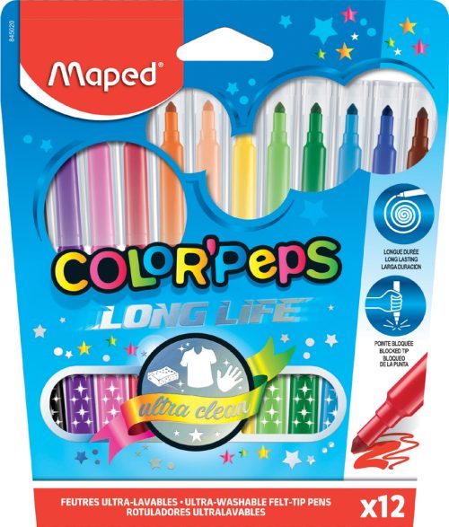 Maped Feutre COLOR'PEPS LONG LIFE, étui carton de 12