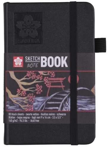 SAKURA Carnet de croquis, 90 x 140 mm, noir