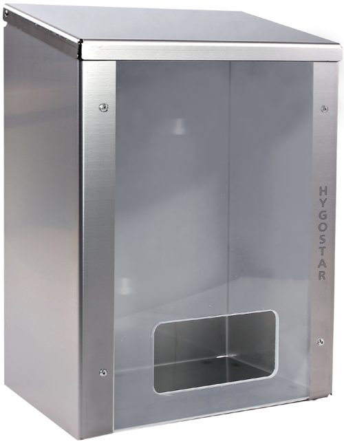 HYGOSTAR Distributeur acier inox, fenêtre plexi, argent