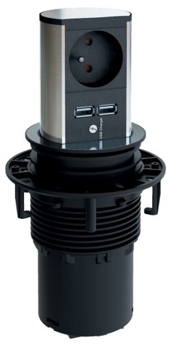 BACHMANN Système multiprise ELEVATOR, 1 UTE FR, 1 x USB