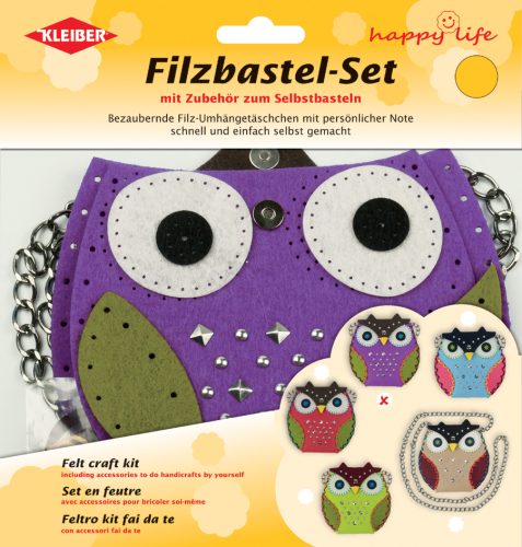 KLEIBER Kit en feutrine Sac avec rivets Chouette, mauve