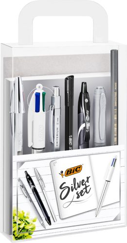 BIC Kit d'écriture 'SILVER' avec carnet de notes, 8 pièces