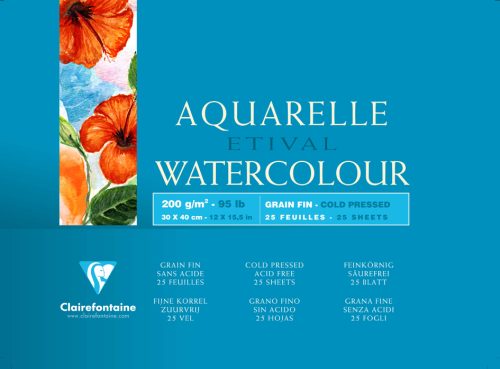 Clairefontaine Bloc artiste Aquarelle ETIVAL, 300 x 400 mm