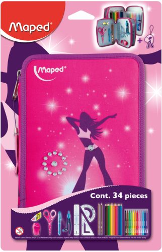 Maped Trousse d'écolier Girly, en polyester, garni