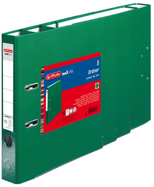 herlitz Classeur maX.file protect, A4, vert, pack de 5