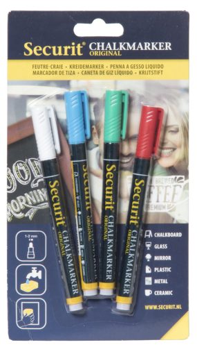 Securit Feutre-craie ORIGINAL SMALL, set de 4, pastel
