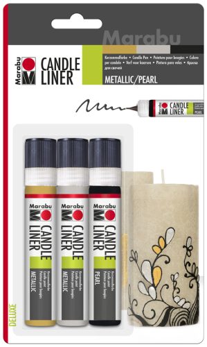 Marabu Peinture pour bougie 'Candle Liner', kit 'Metallic'